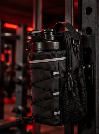 Sacoche magnétique Kalyo fixée sur un rack de musculation